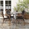 Merrick Lane Mael Set of Two Stacking Thonet Bistro Style Chair with Textilene Seat and Bamboo Finished Metal Frame for Indoor/Outdoor Use